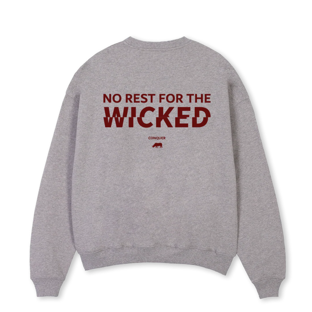 NRFTWTEN Grey Marl Oversized Crewneck Sweater. - Image 2