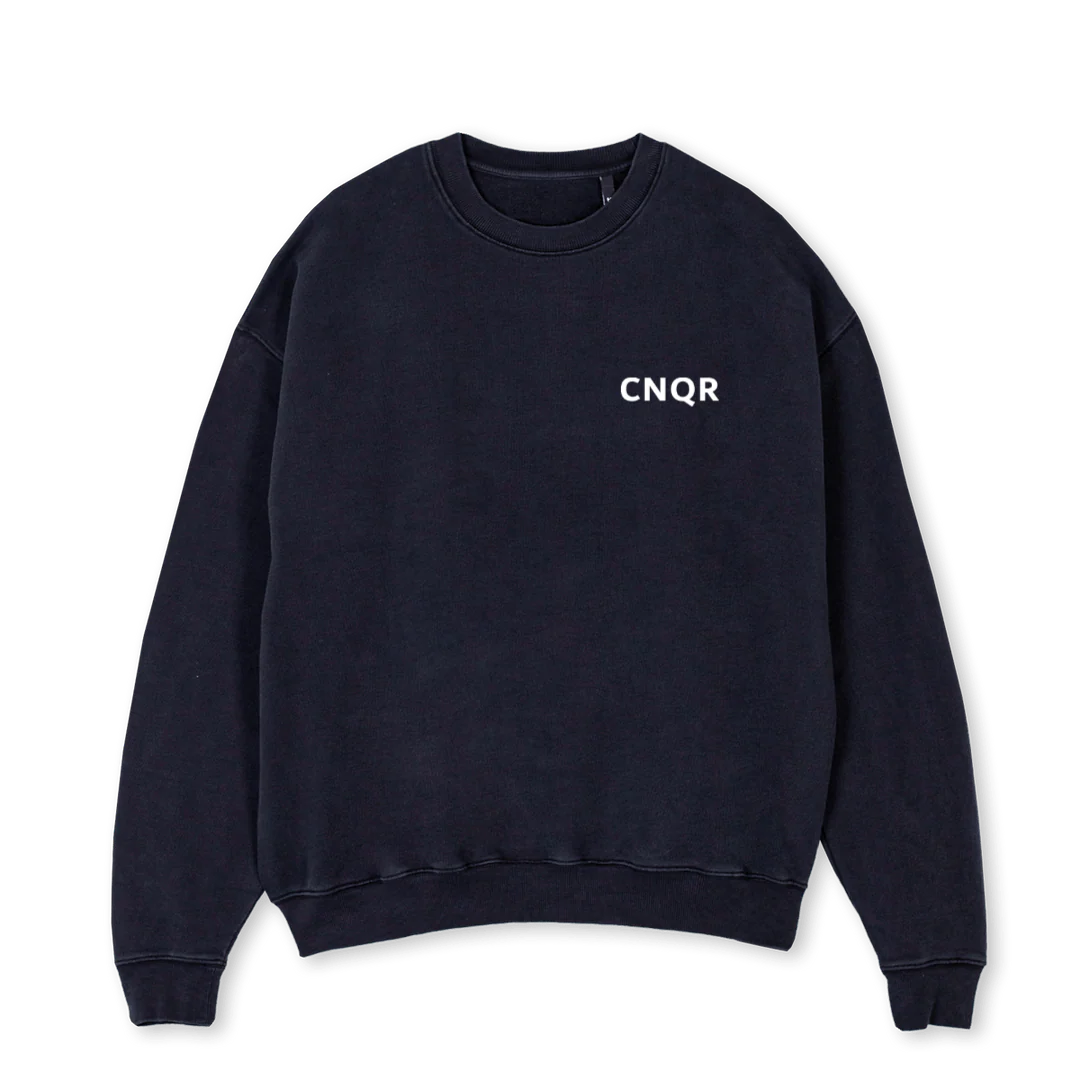NRFTWTHREE Vintage Black Oversized Crewneck Sweater.