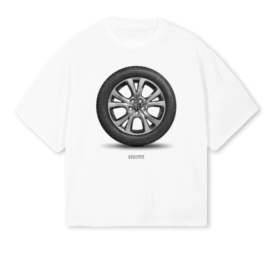 NSCARTEE White Oversized Boxy Tee.