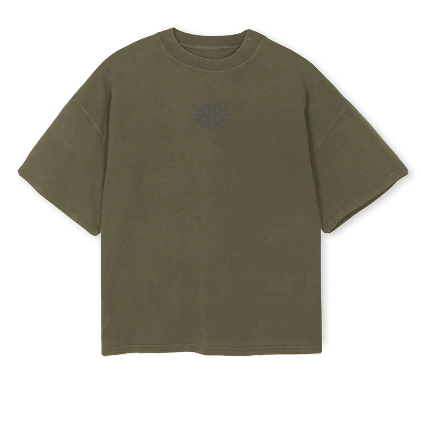 NSFRONTBACK Vintage Olive Oversized Boxy Tee.