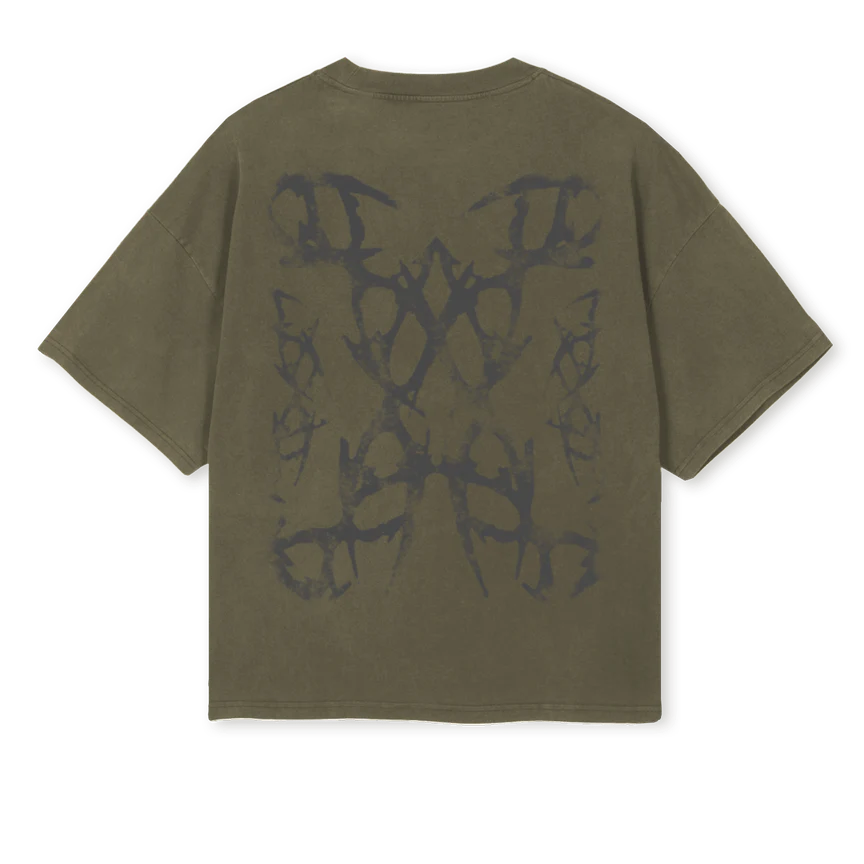 NSFRONTBACK Vintage Olive Oversized Boxy Tee. - Image 2
