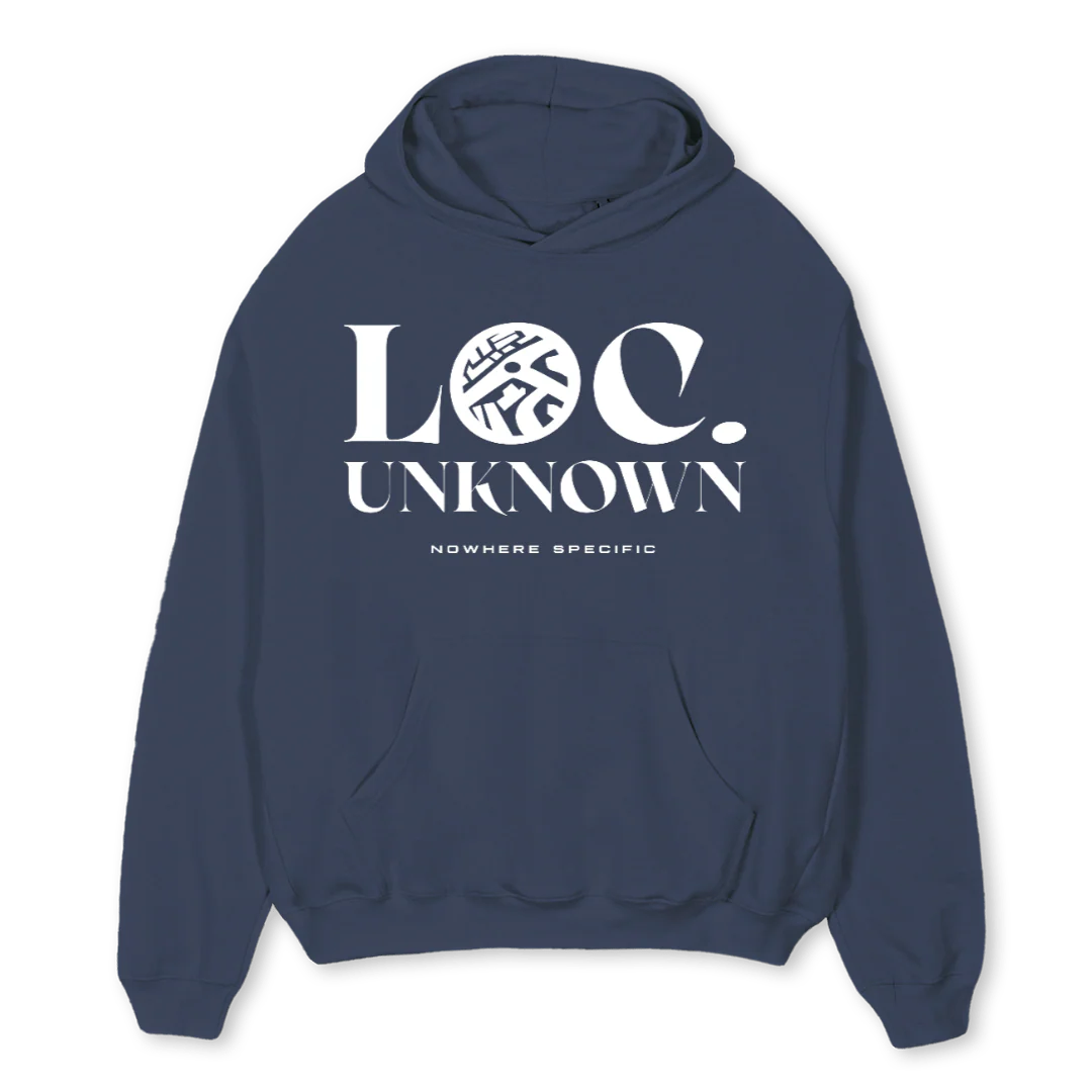 NSHOODIELOCUNK Navy Blue Oversized Hoodie.