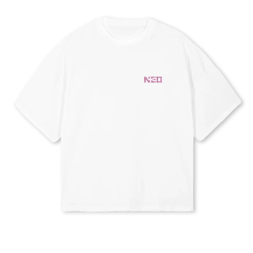 NTCPINK White Oversized Boxy Tee.