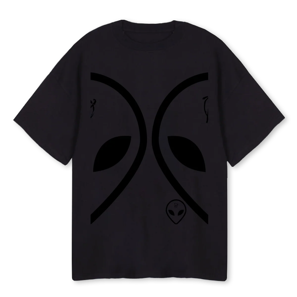 NTFESHORTSLEEVE Black Oversized Tee.