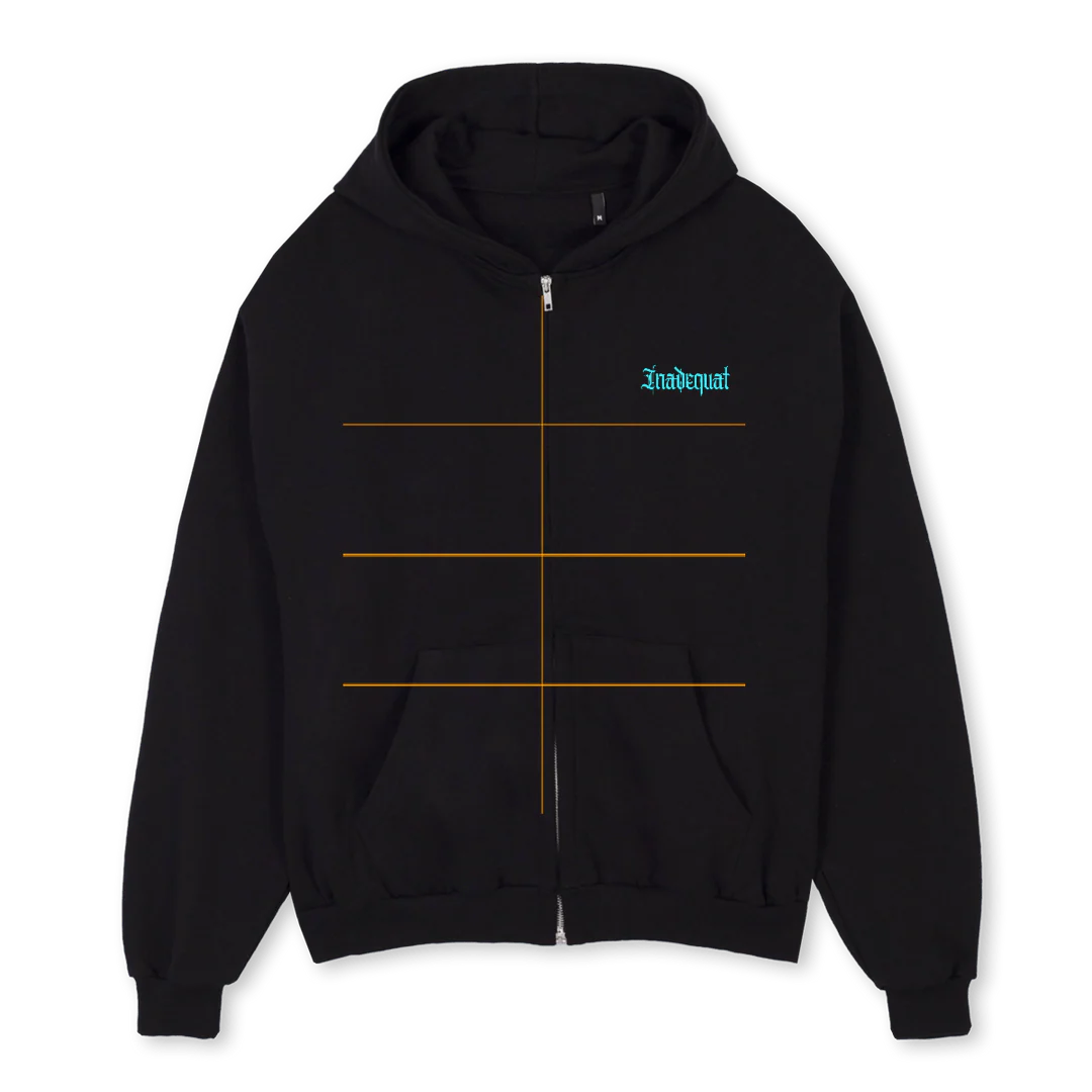 NTFRTWOHOO Black Oversized Zipped Hoodie.