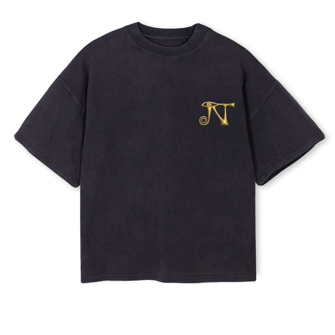 NTOEIL Vintage Black Oversized Boxy Tee.