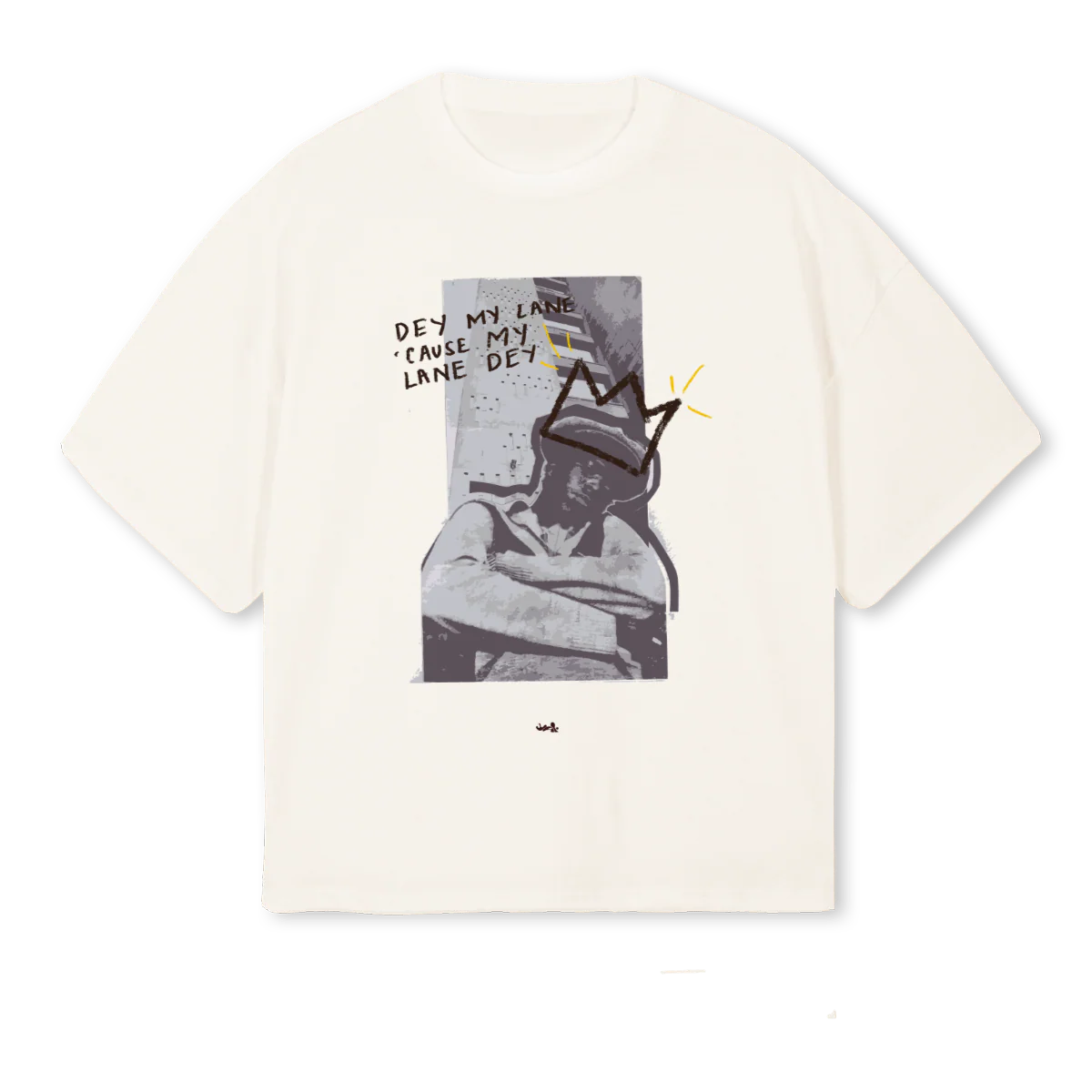 NU Vintage White Oversized Boxy Tee.