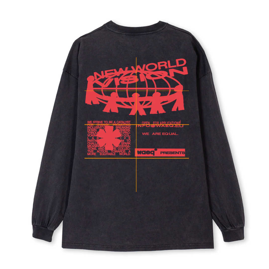 NWVRED Vintage Black Oversized LS Tee. - Image 2
