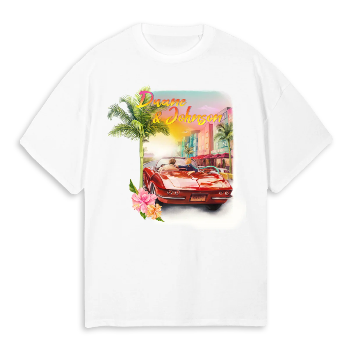 OCEAN DRIVE  White Oversized Tee.