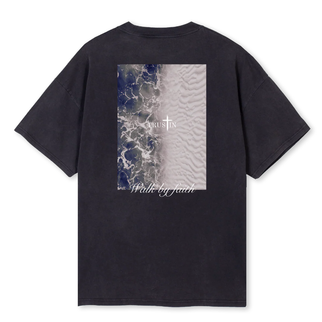 OCEAN WBF Vintage Black Oversized Tee. - Image 2