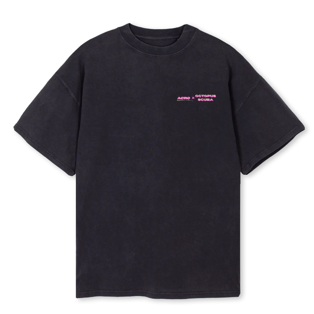 OCTACR Vintage Black Oversized Tee.