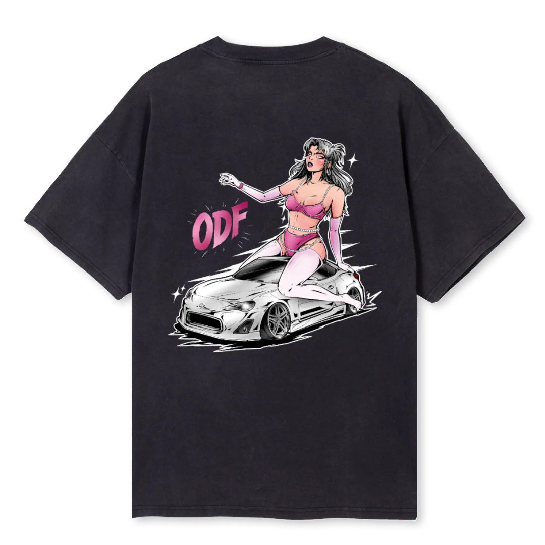 ODFGIRLVBTS Vintage Black Oversized Tee. - Image 2