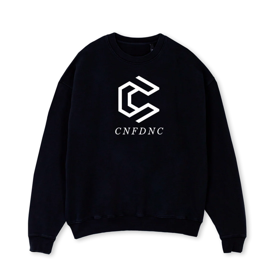 OEFOEF Black Oversized Crewneck Sweater.