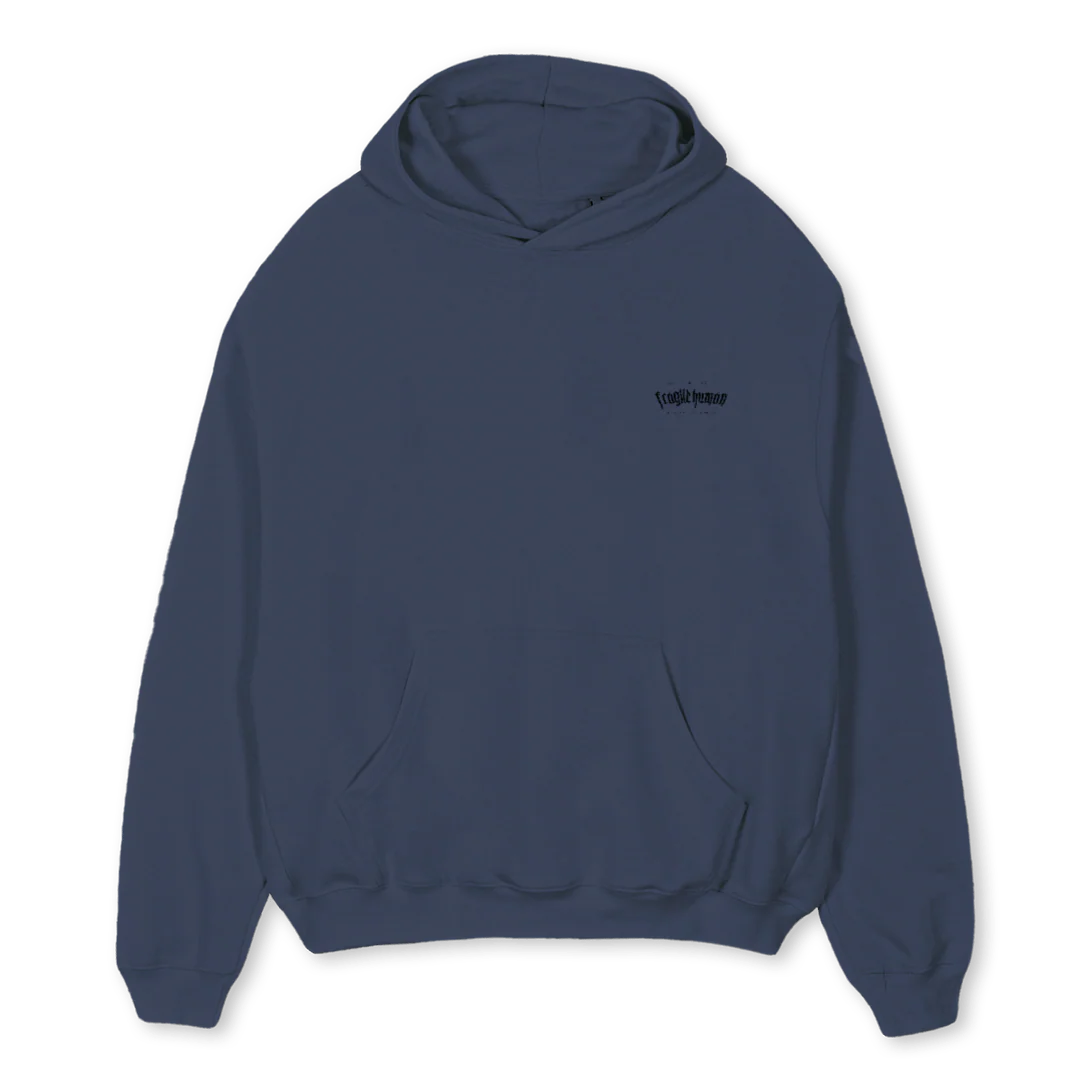 OLDLOG HD_NAVY Navy Blue Oversized Hoodie.
