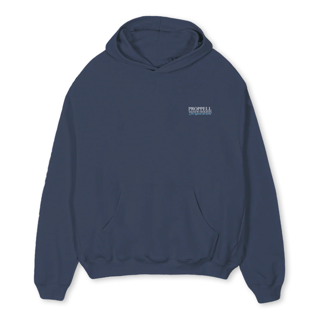 GOD OF SKIES_NAVY Navy Blue Oversized Hoodie