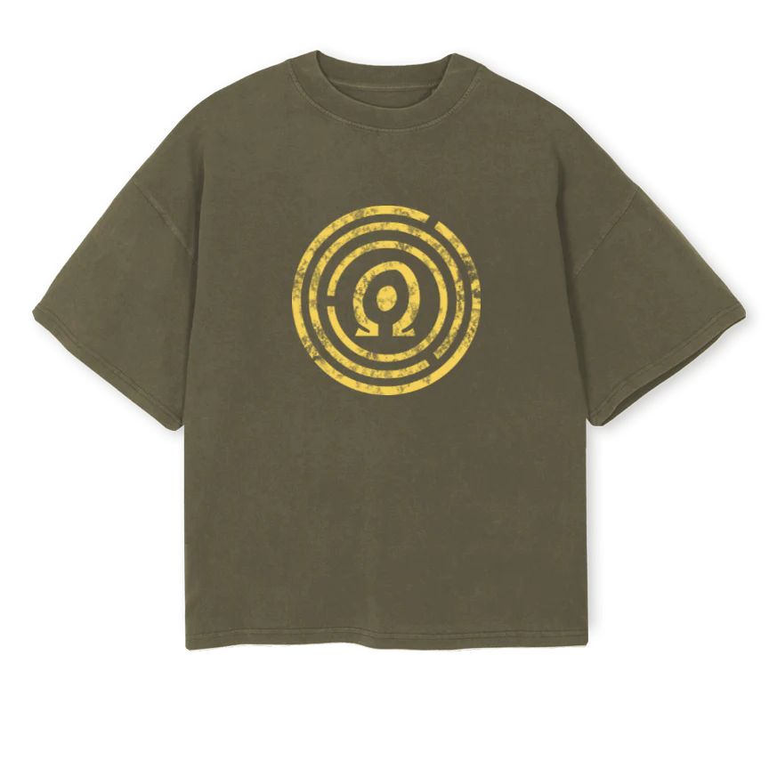 OLIV LABYRINTH Vintage Olive Oversized Boxy Tee.