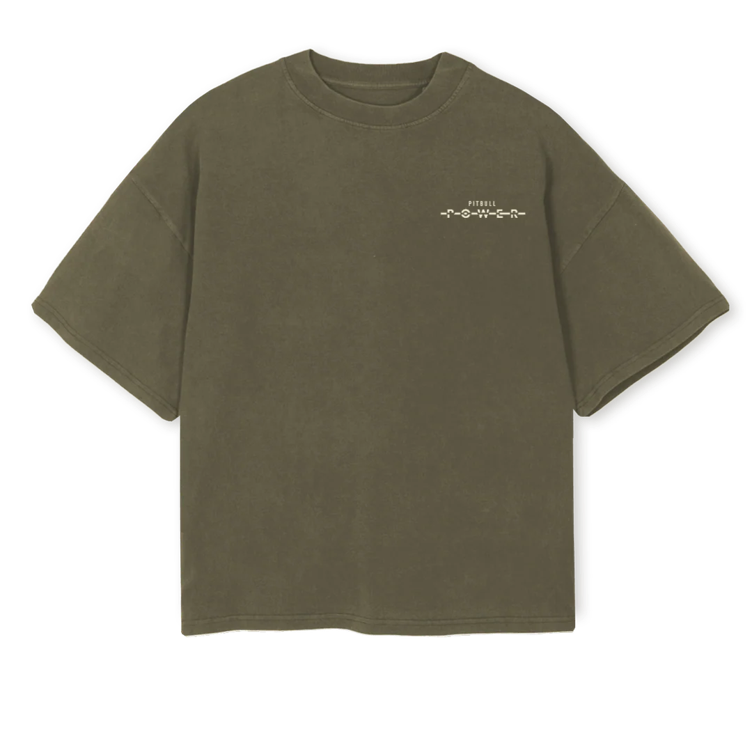 OLIVETEEBOXY Vintage Olive Oversized Boxy Tee.