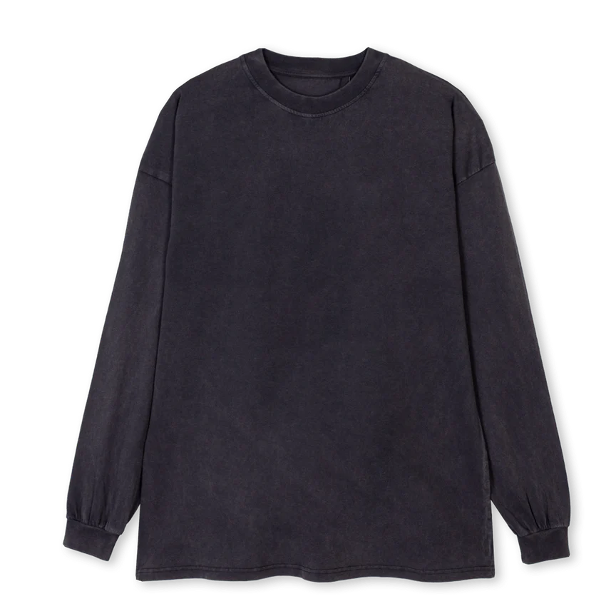 OLSTVBDLTMG Vintage Black Oversized LS Tee.