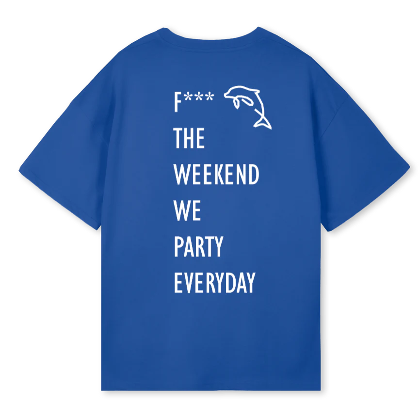 ONAMIGOBLUE Cobalt Blue Oversized Tee. - Image 2