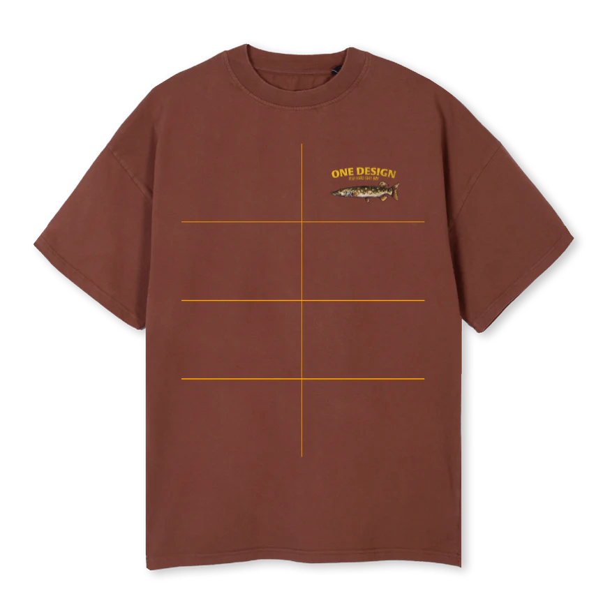 ONEDESIGNFISHBROWN Vintage Brown Oversized Tee.
