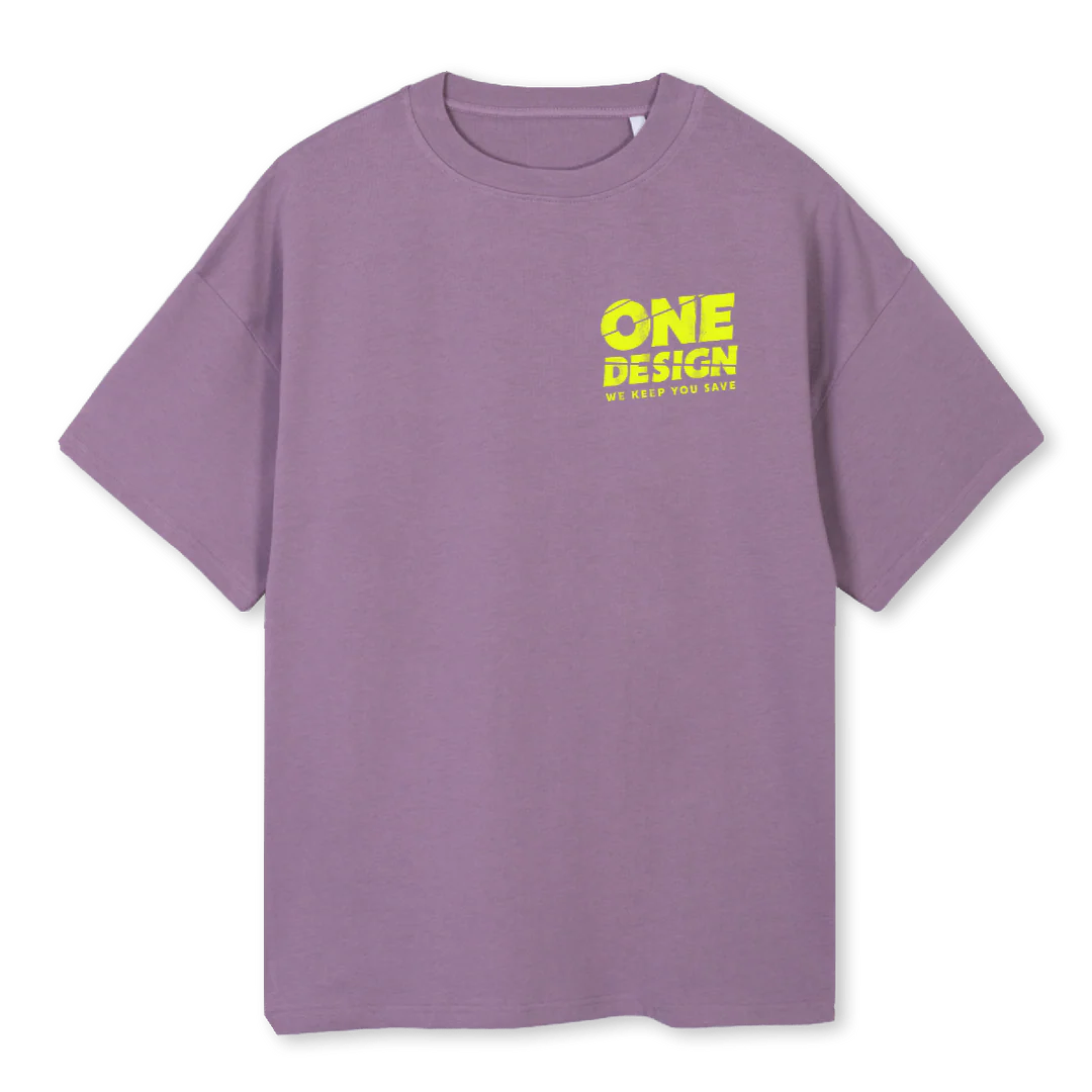 ONEDPURBLEYELLOW Purple Oversized Tee.