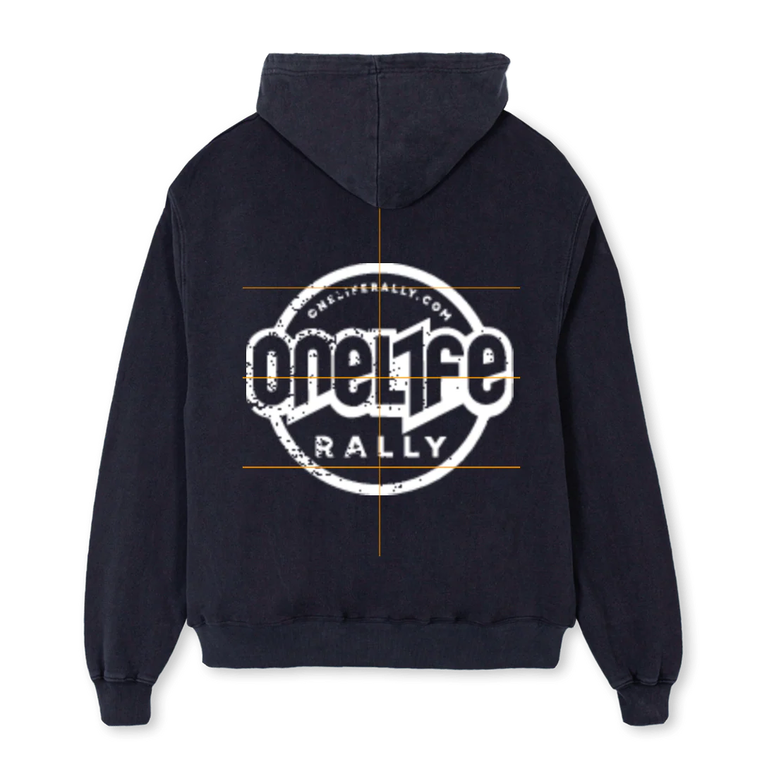 ONELIFE SAMPLE L Vintage Black Oversized Hoodie. - Image 2