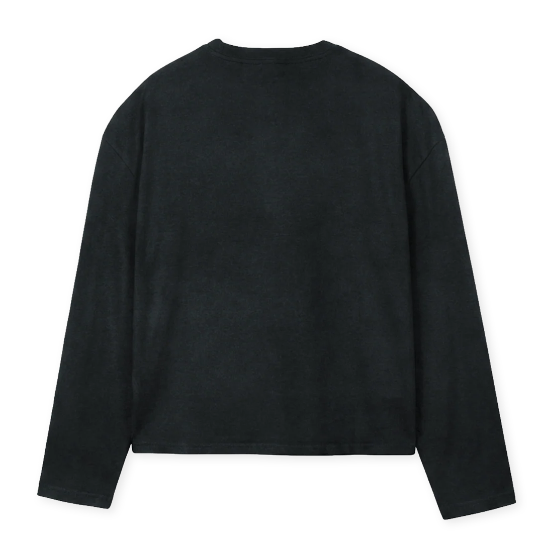 ONESIXFOURTEE Vintage Black Oversized Boxy LS Tee. - Image 2