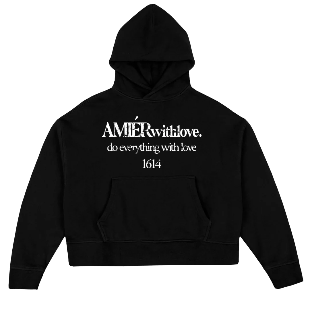 ONESIXONEFOUR Black Oversized Boxy Hoodie.