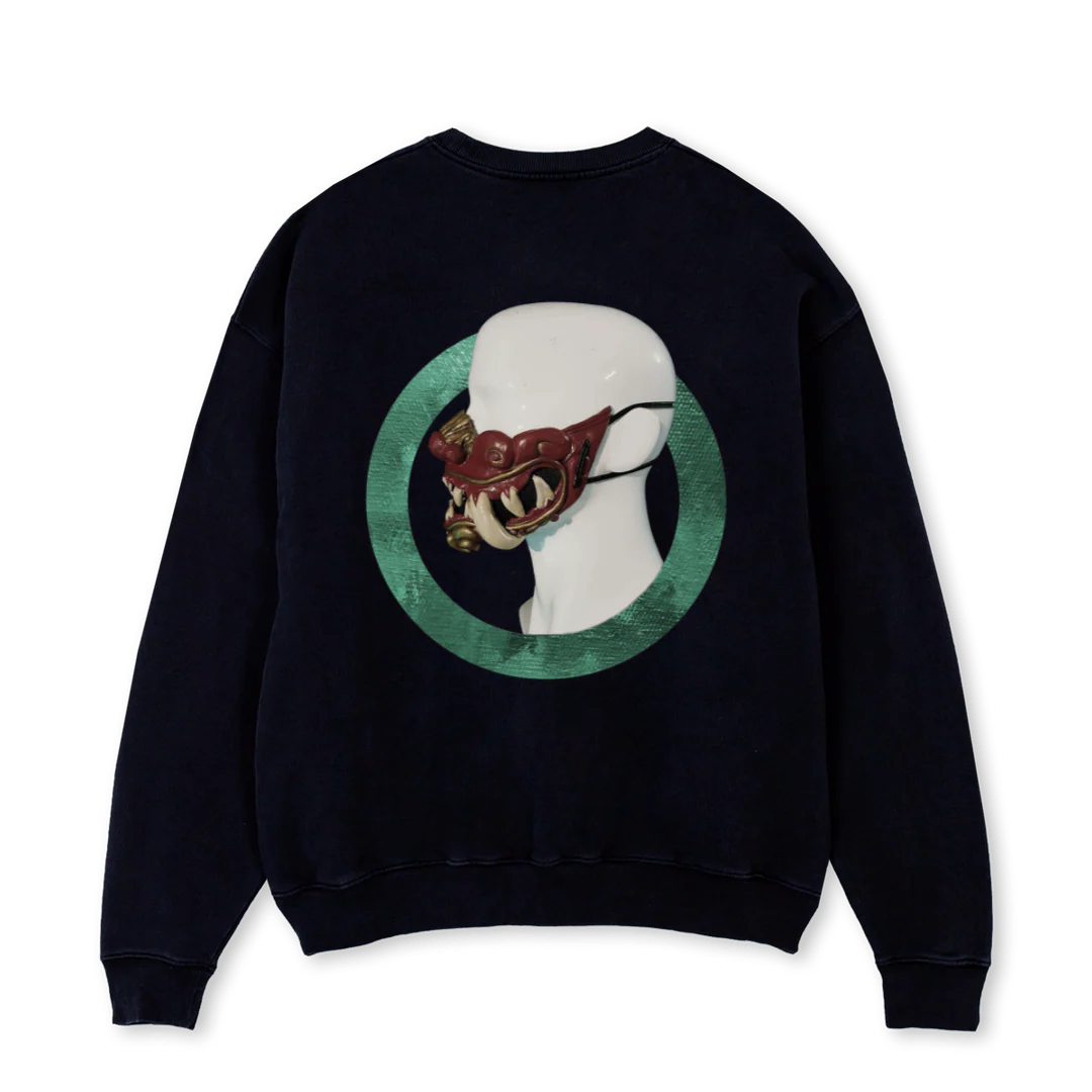ONIMASK Black Oversized Crewneck Sweater. - Image 2