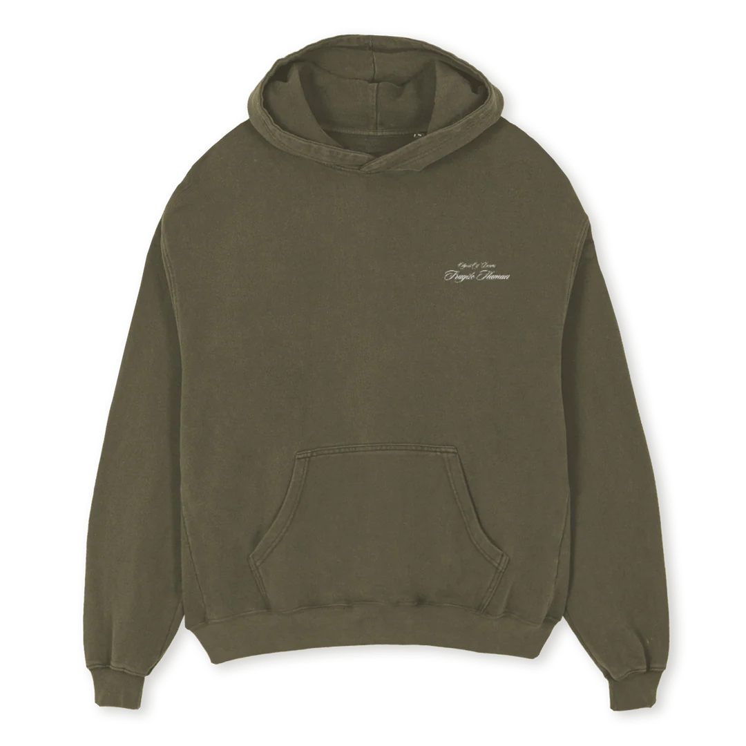 OOD HD Vintage Olive Oversized Hoodie.
