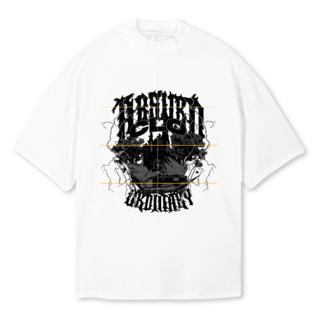 ORDINARY White Oversized Mock Neck Tee.