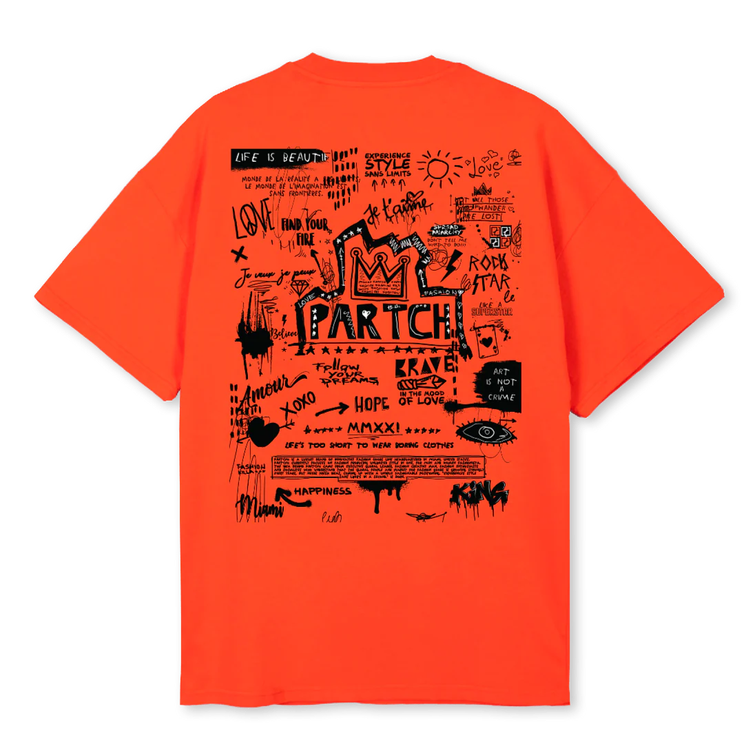 ORG OV POP Hot Orange Oversized Tee.
