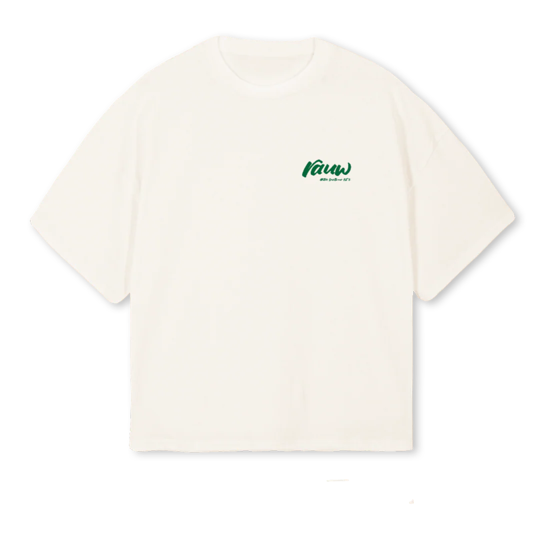 OSAGREEN Vintage White Oversized Boxy Tee.