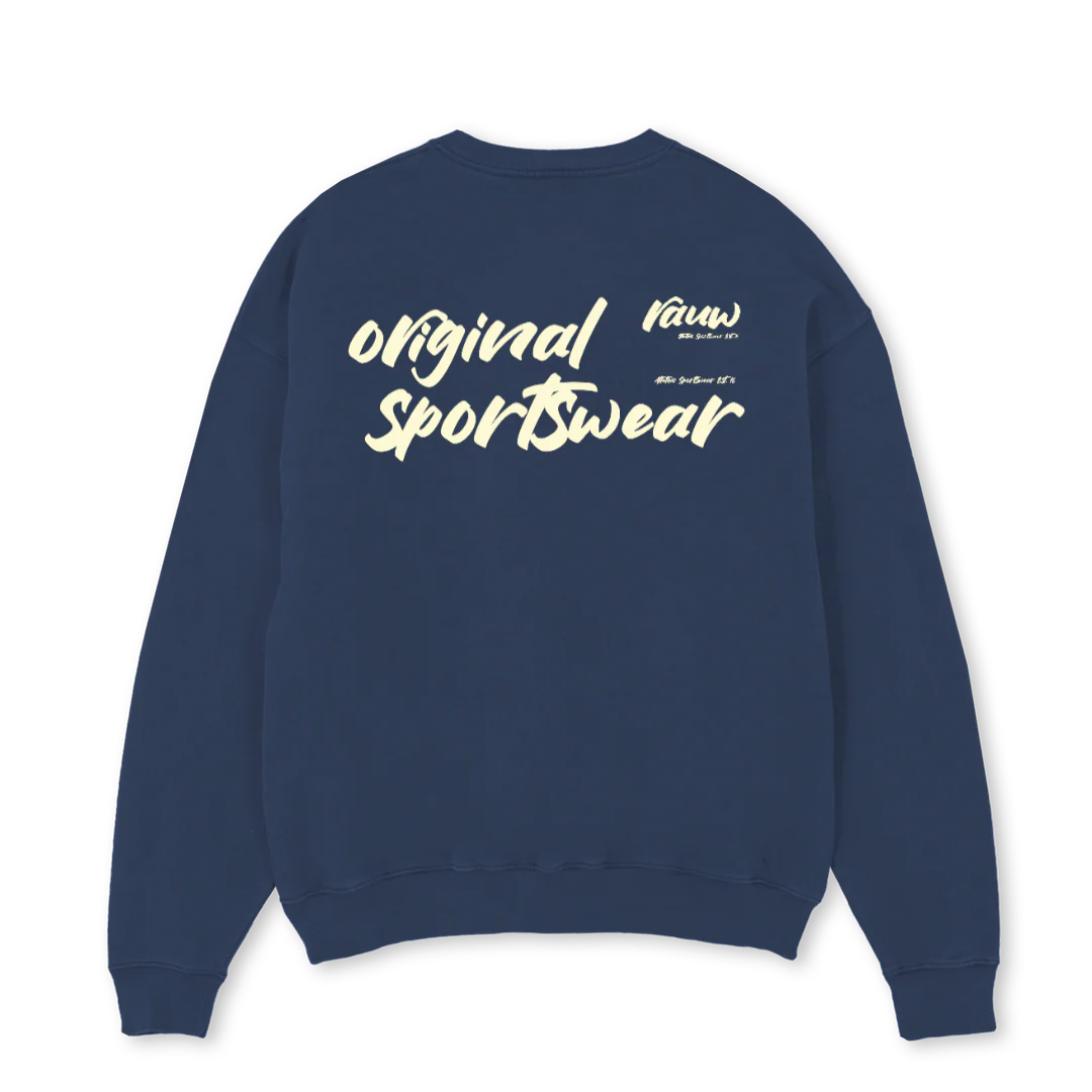 OSASWEATYELLOW Navy Blue Oversized Crewneck Sweater. - Image 2