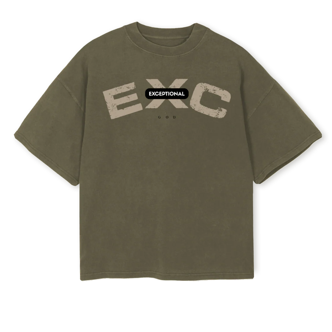 OSEXCGREN Vintage Olive Oversized Boxy Tee.