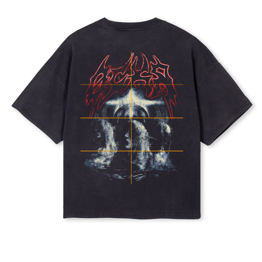 ØSKR Vintage Black Oversized Boxy Tee. - Image 2