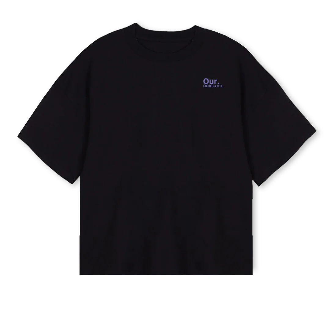 OURCOINCOINUBE Black Oversized Boxy Tee.
