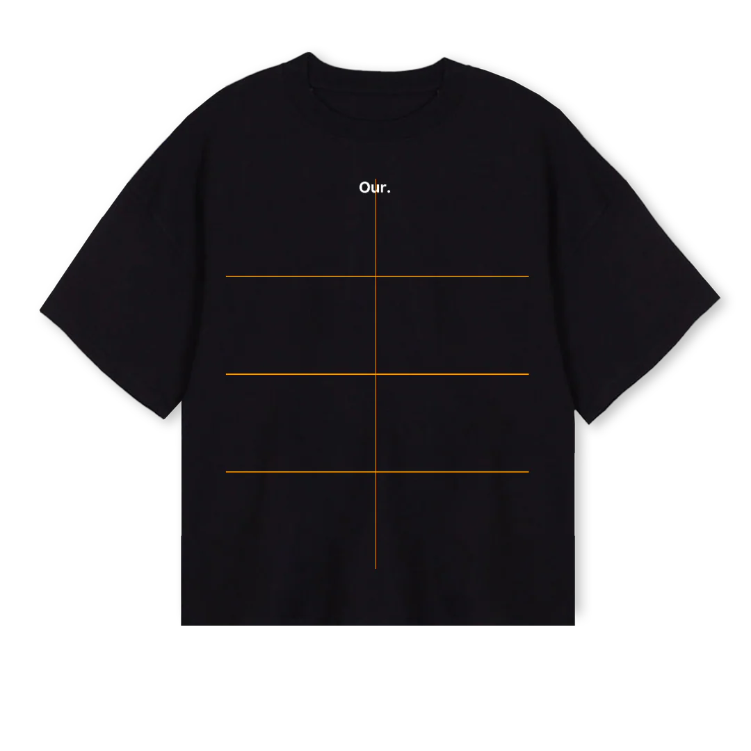 OURTBLACK Black Oversized Boxy Tee.