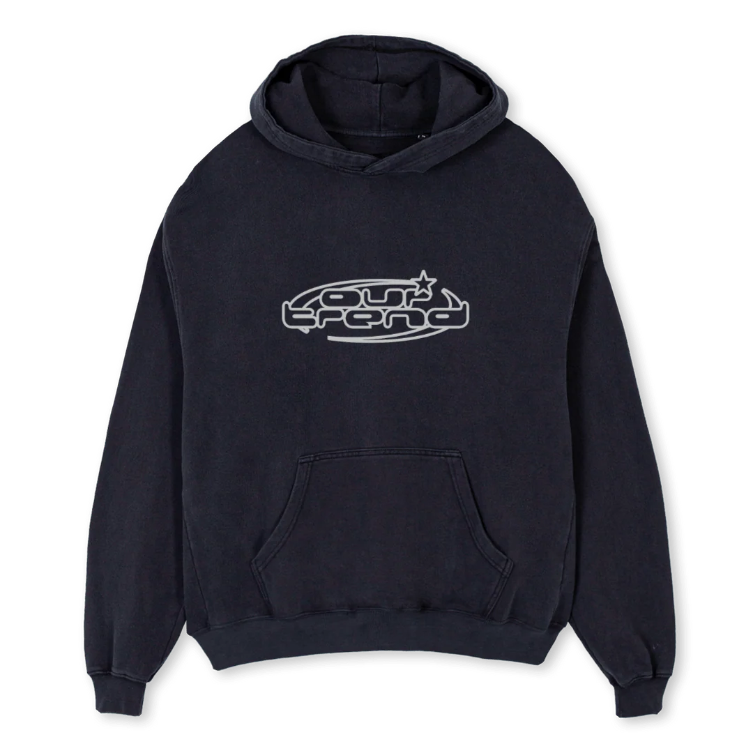 OURTREND Vintage Black Oversized Hoodie.