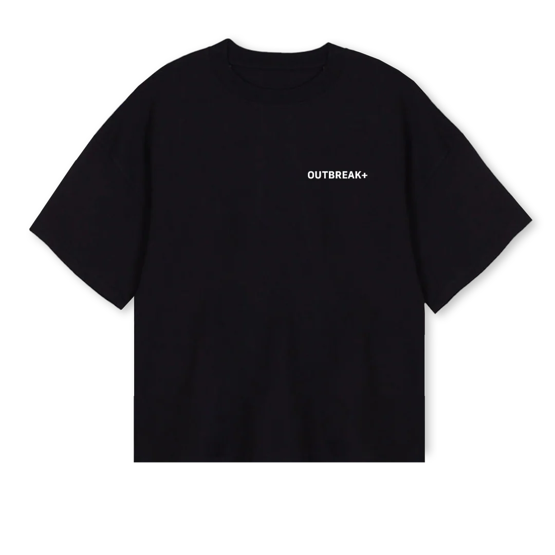 OUTBREAKTEE Black Oversized Boxy Tee.