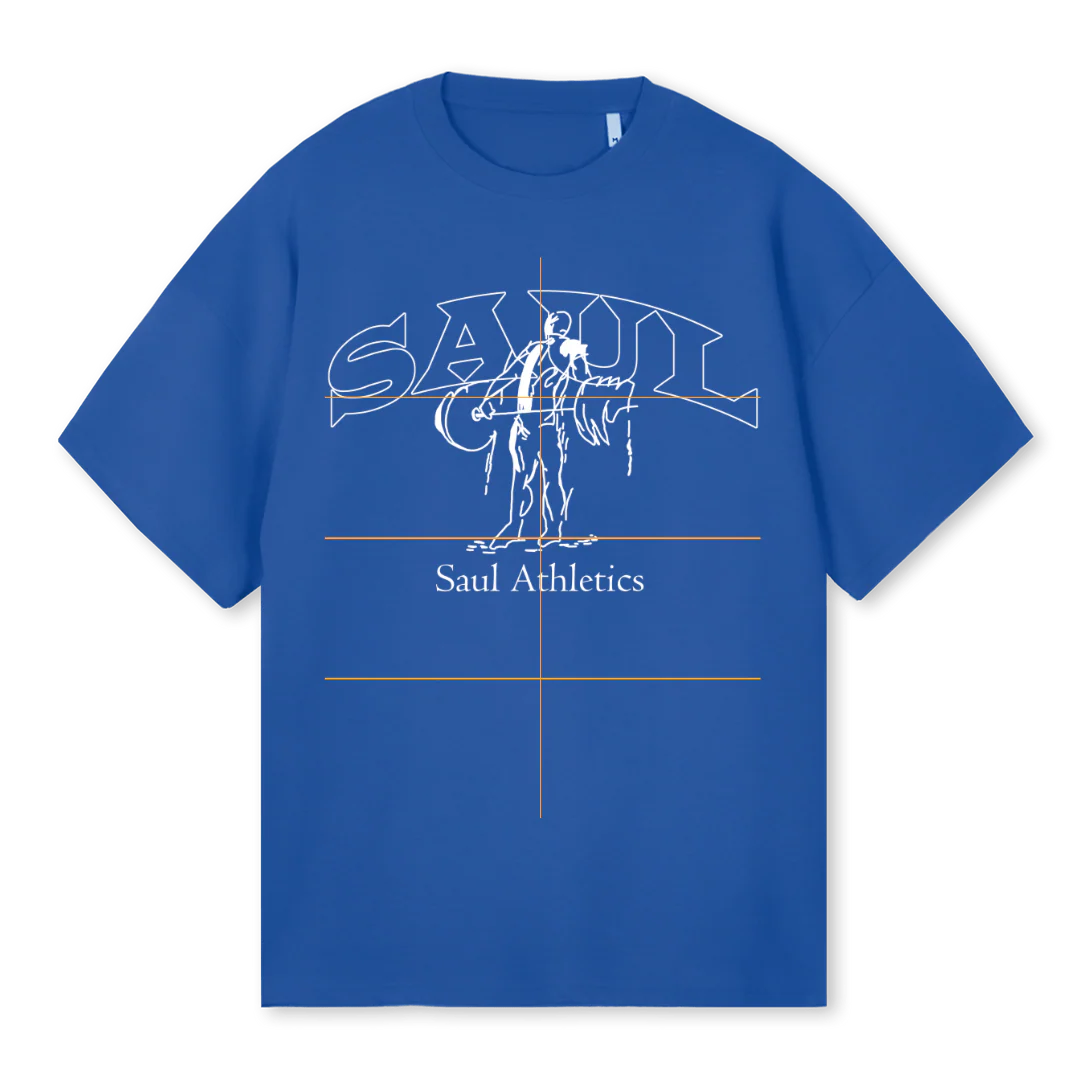 OUTLINE BLUE Cobalt Blue Oversized Tee.