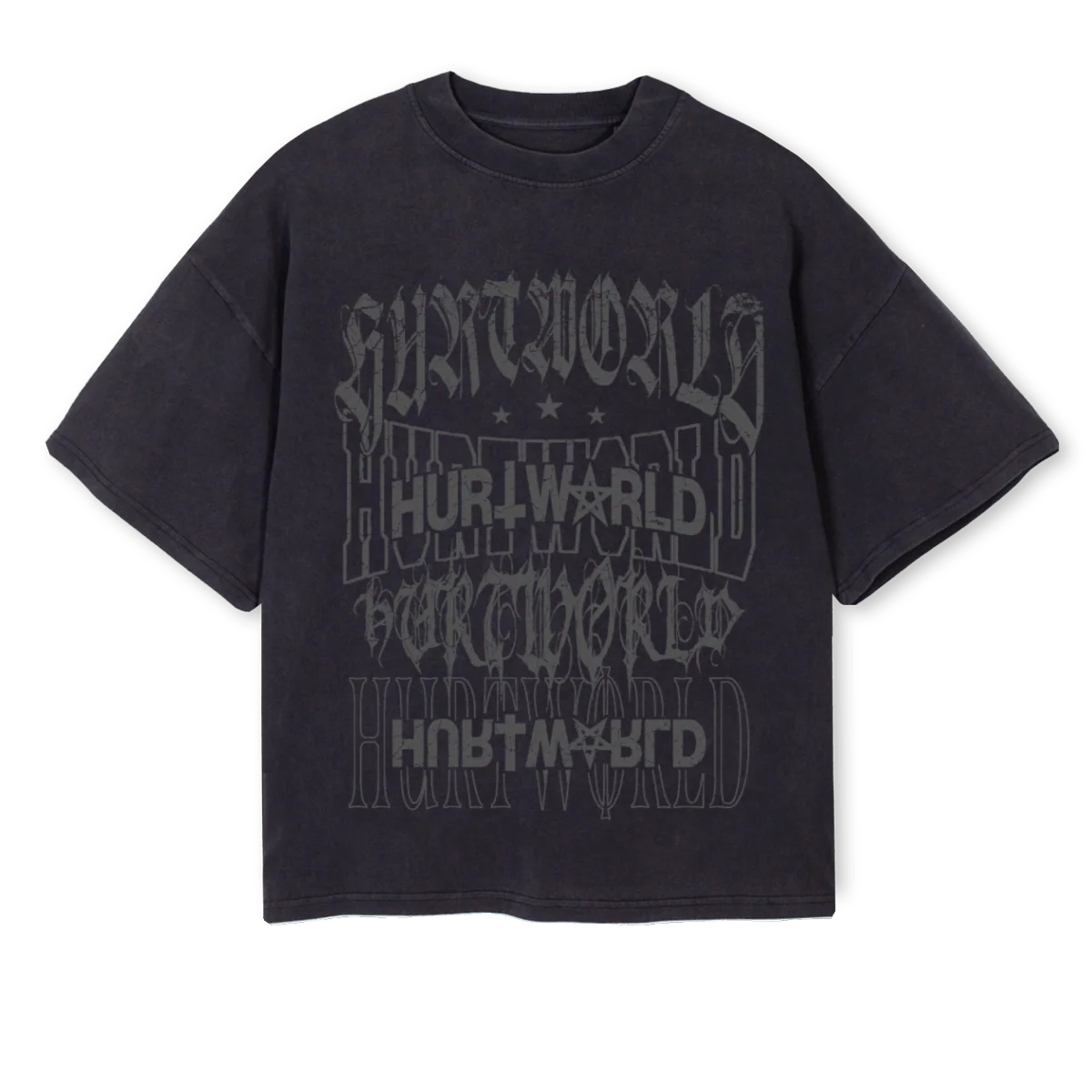 OVERDOSE Vintage Black Oversized Boxy Tee.