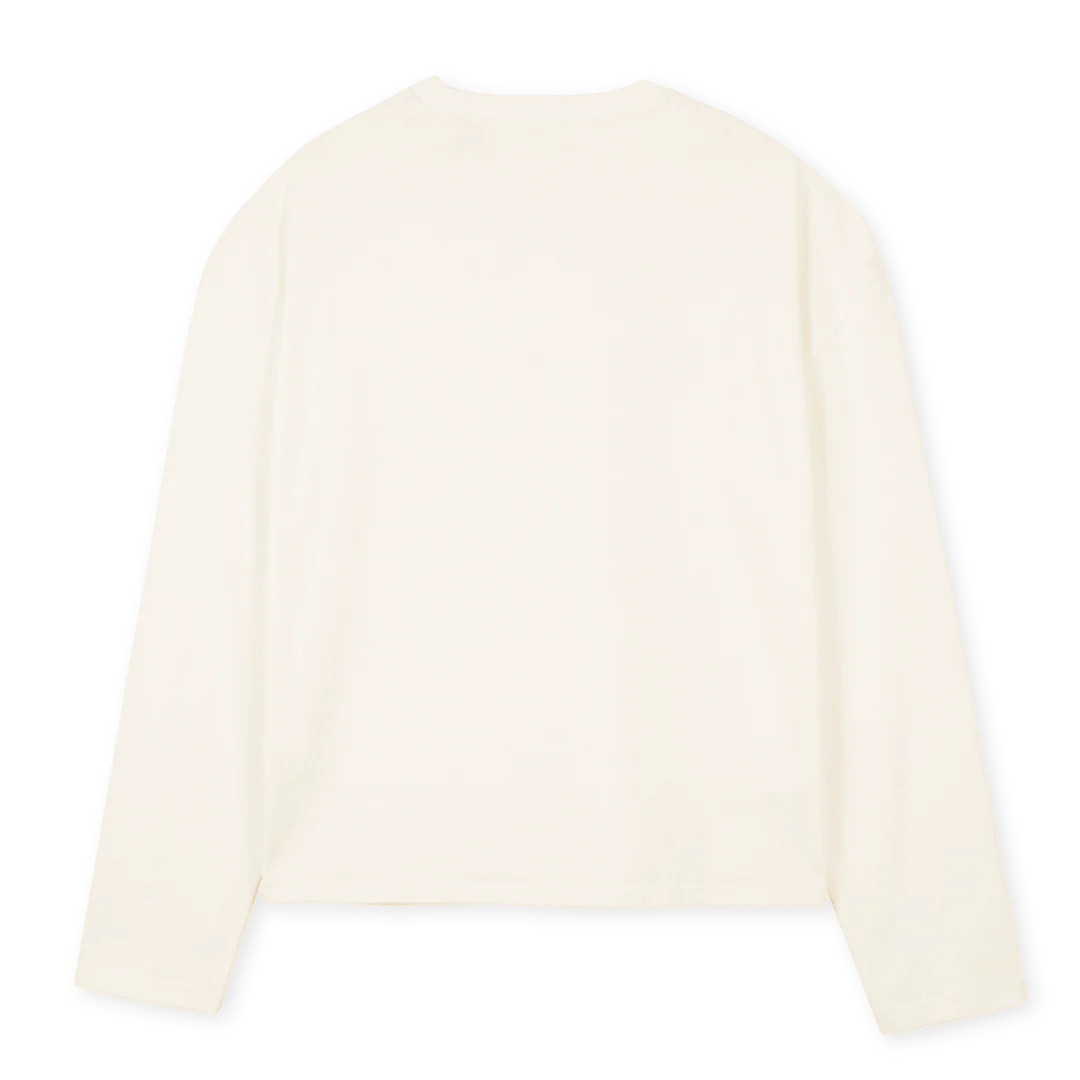 OVERIT Vintage White Oversized Boxy LS Tee. - Image 2