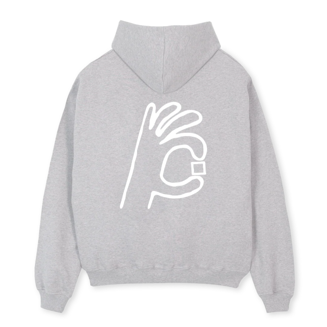 OVRLOAD Light Grey Marl Oversized Hoodie. - Image 2