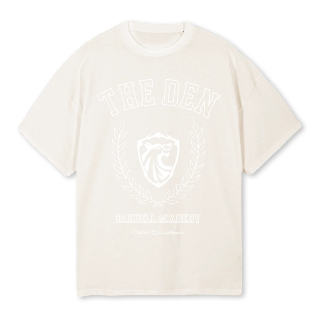 OVRSZCOLLEGETEEVW Vintage White Oversized Tee.