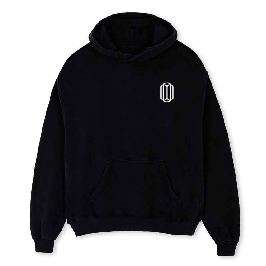 TRIPLE_HO Black Oversized Hoodie