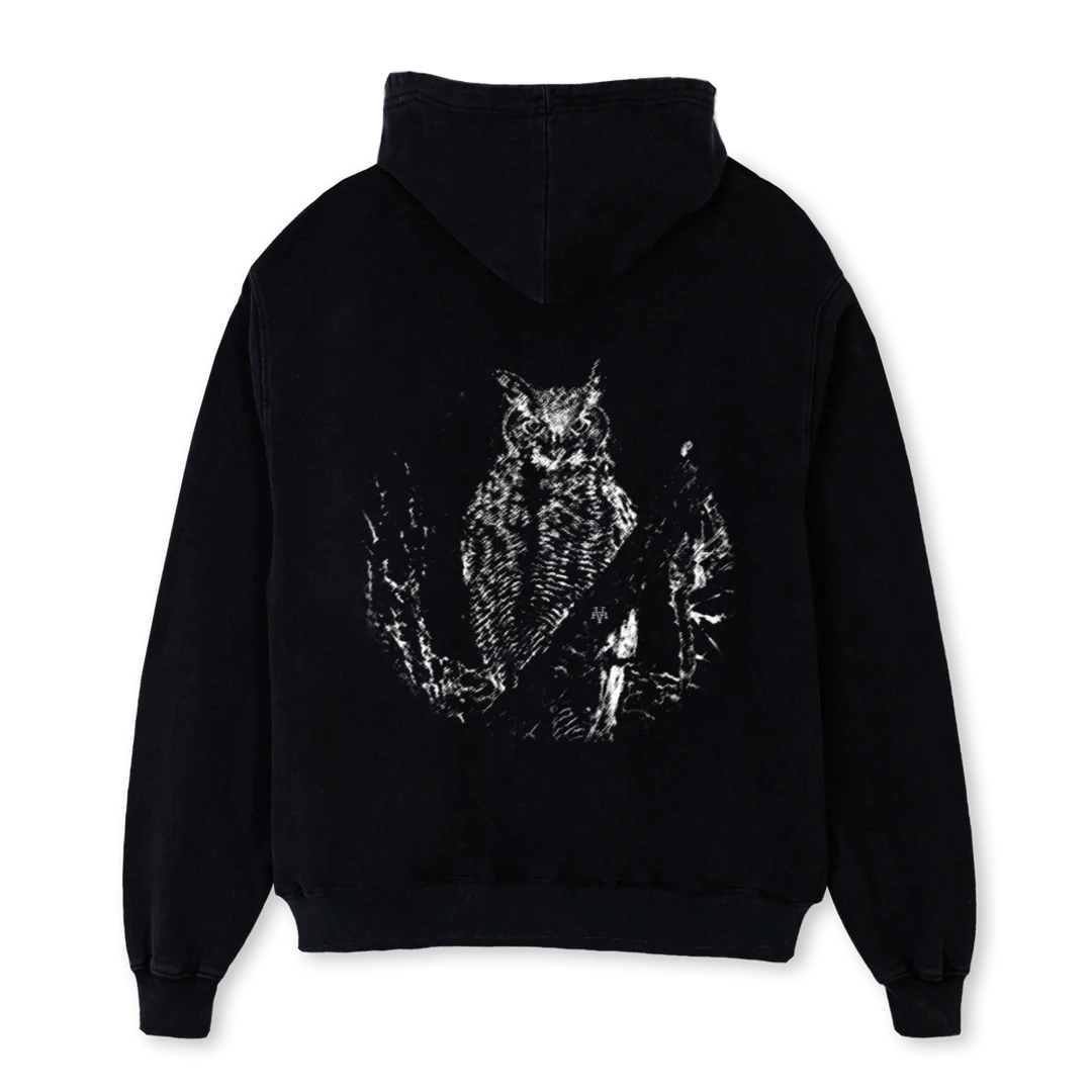 OWLHOODIE Black Oversized Hoodie. - Image 2