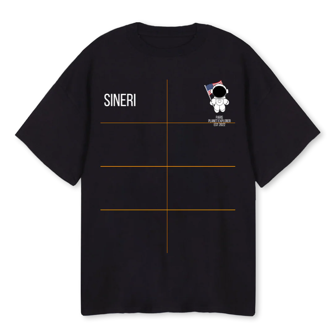 P EXPLR MN SHIRT Black Oversized Tee.