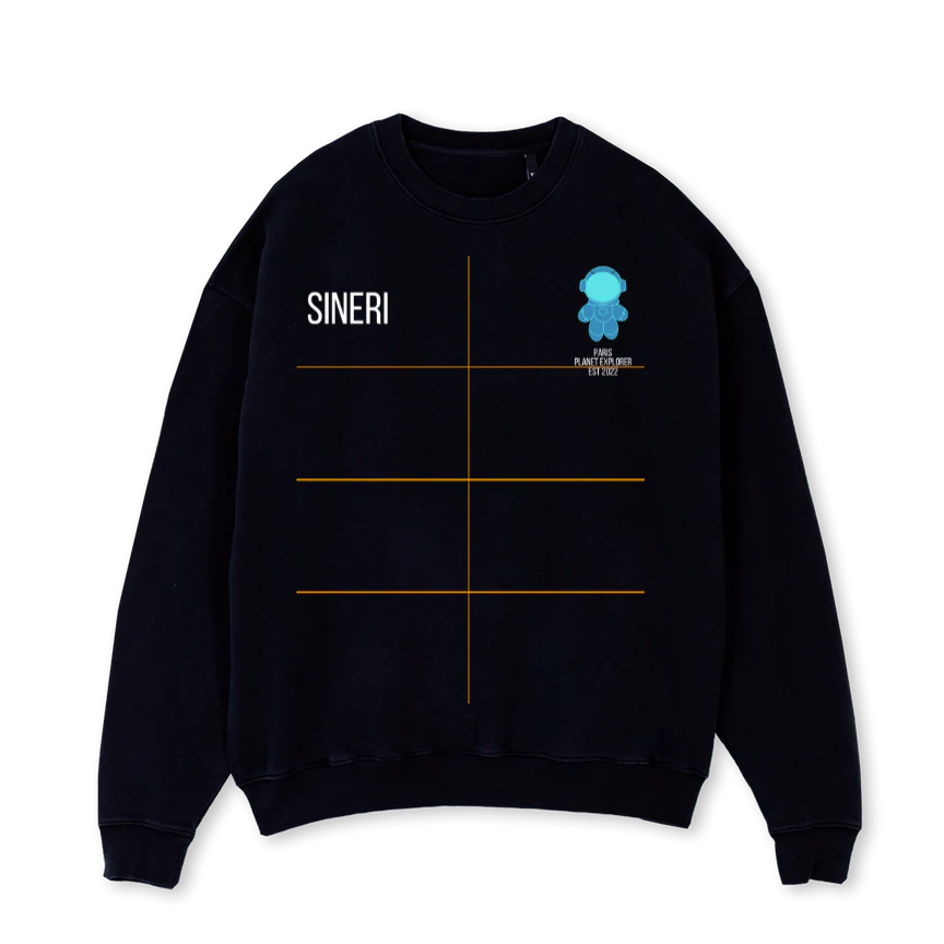 P EXPLR NPT SW SHIRT Black Oversized Crewneck Sweater.