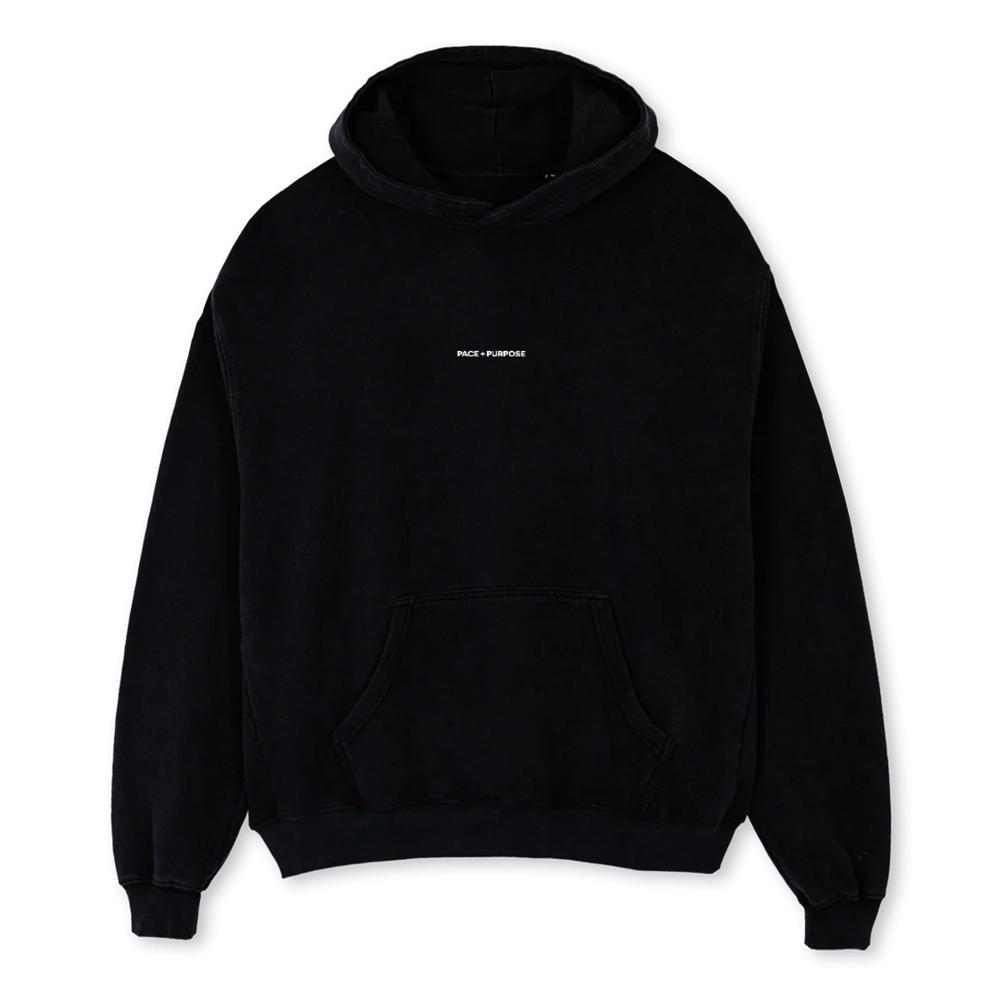 PACE ANDPURPOSEPRINT Black Oversized Hoodie.
